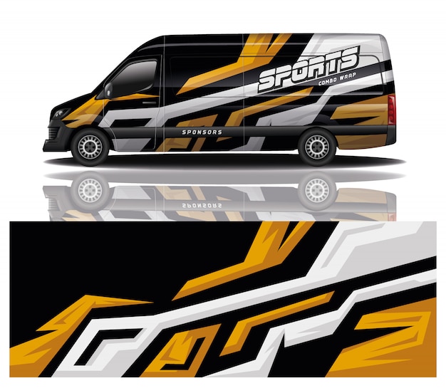 Van car decal wrap design