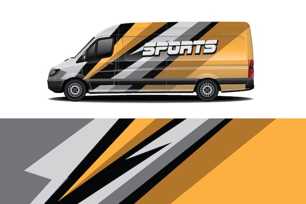 Van car decal wrap design