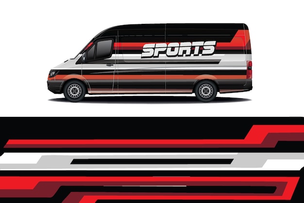 Van car decal wrap design