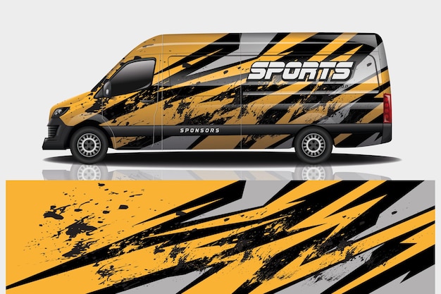 Van car decal wrap design