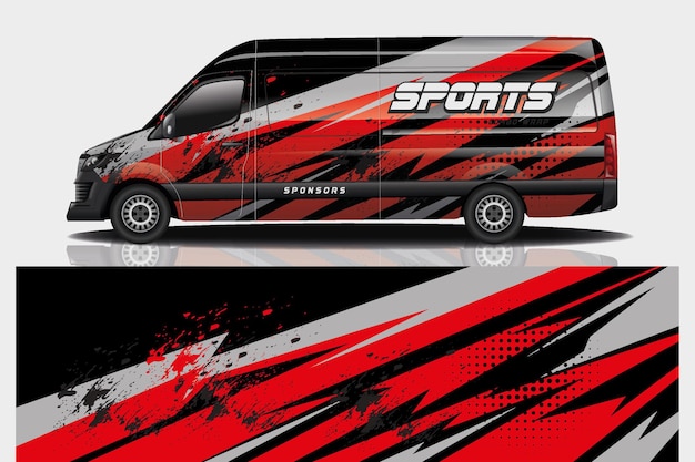 Van car decal wrap design