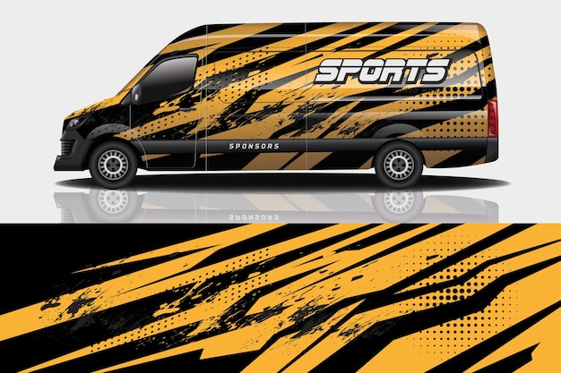 Van car decal wrap design