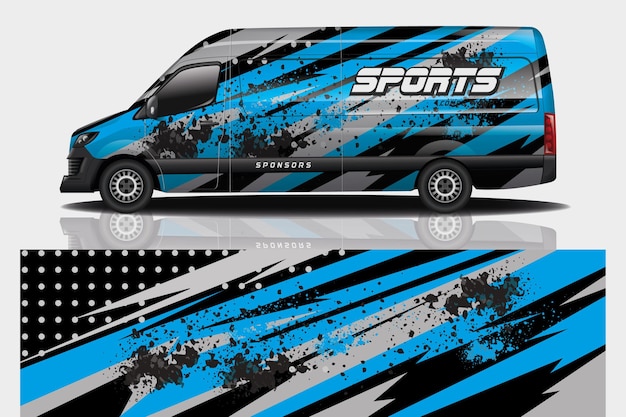 Van car decal wrap design