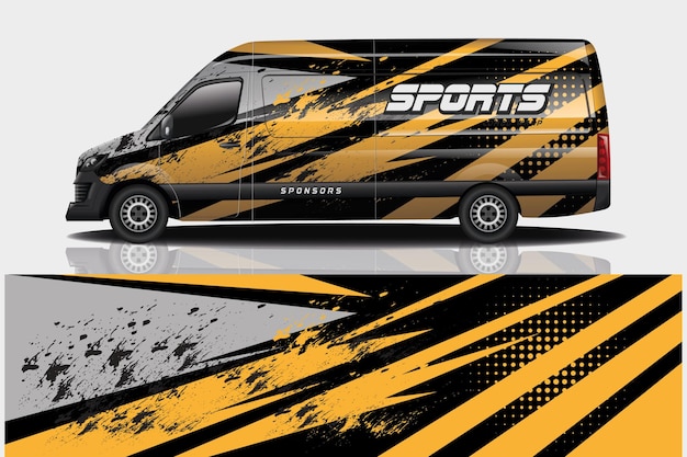 Van car decal wrap design