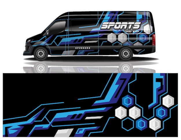 Van car decal wrap design