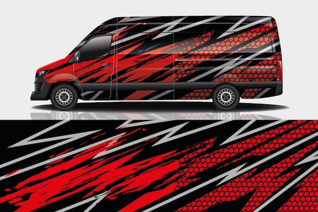 Van car decal wrap design