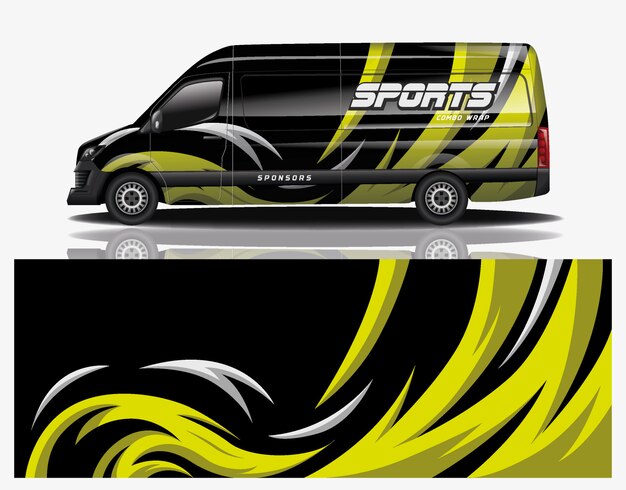 Vector van car decal wrap design