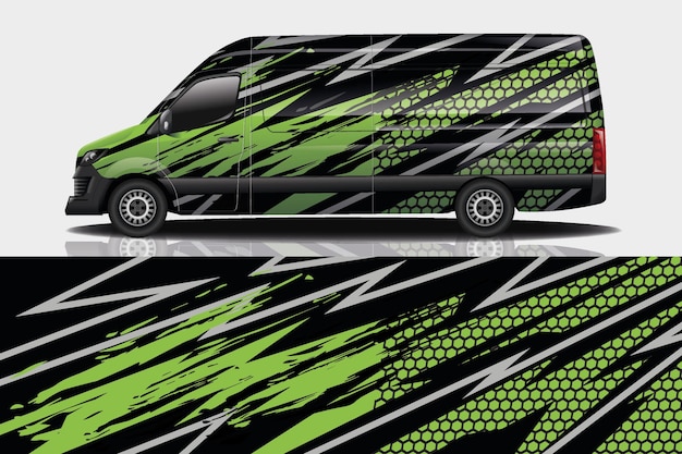 Van car decal wrap design