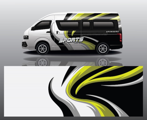 Vector van car decal wrap design