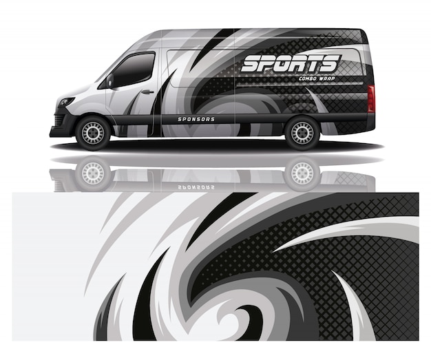 Van car decal wrap design