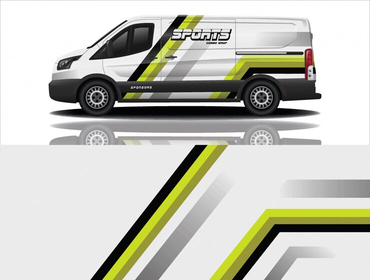 Vector van car decal wrap design