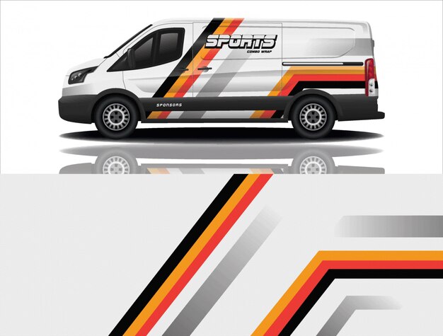 Van car decal wrap design