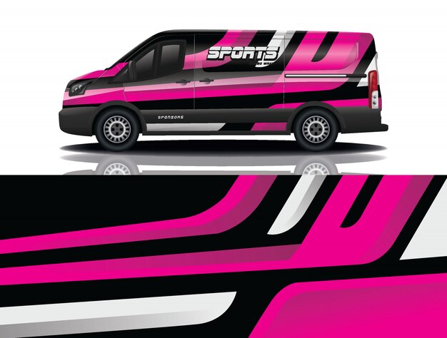 Vector van car decal wrap design