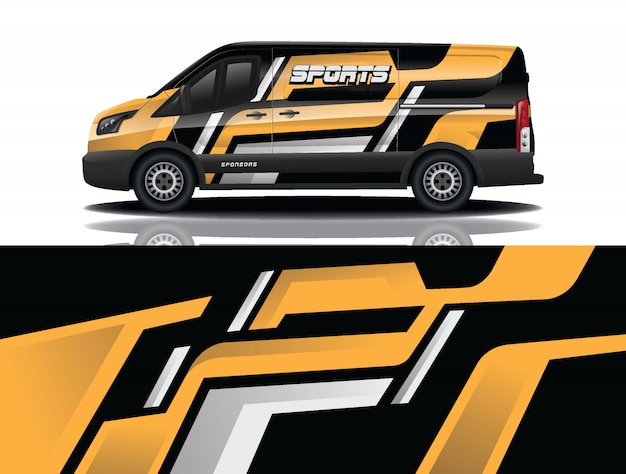 van car decal wrap design