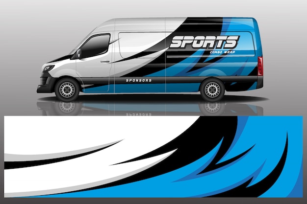 Vector van car decal wrap design