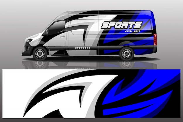 Van car decal wrap design