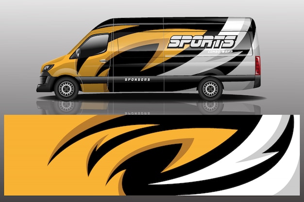 Vector van car decal wrap design