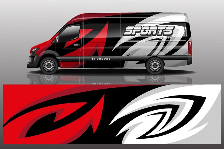 Vector van car decal wrap design