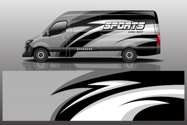 Van car decal wrap design