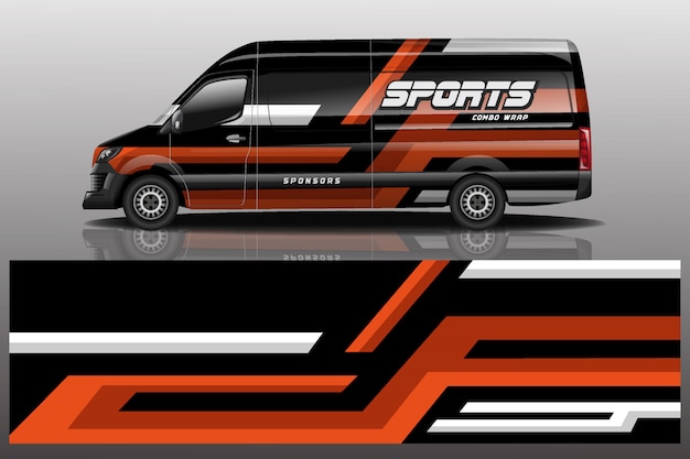 Van car decal wrap design