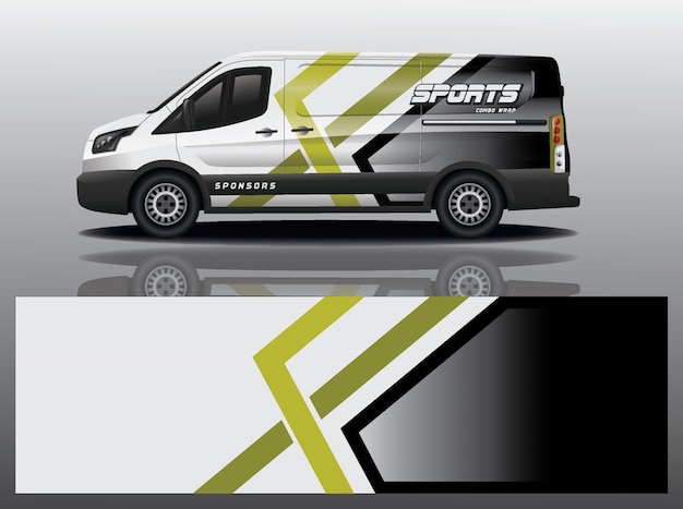 Vector van car decal wrap design