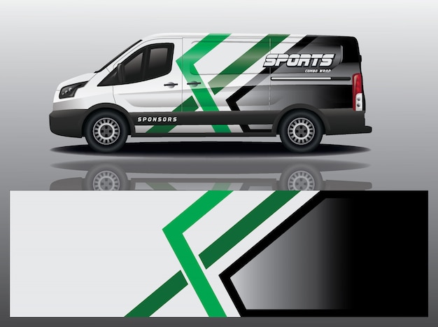 Vector van car decal wrap design