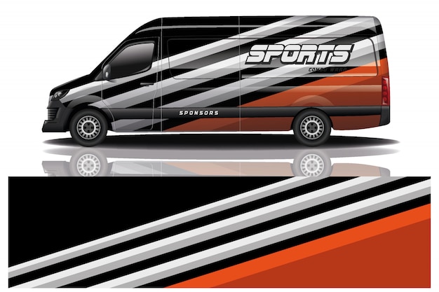 Van car decal wrap illustration