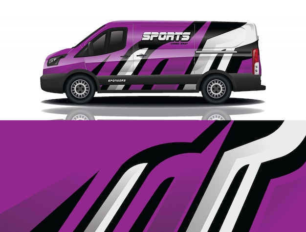 Van car decal wrap illustration