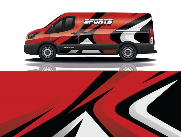 van car decal wrap illustration