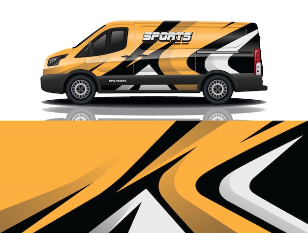 Van car decal wrap illustration