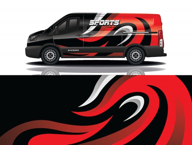 van car decal wrap illustration