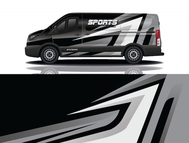 van car decal wrap illustration