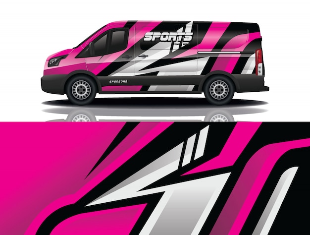 van car decal wrap illustration