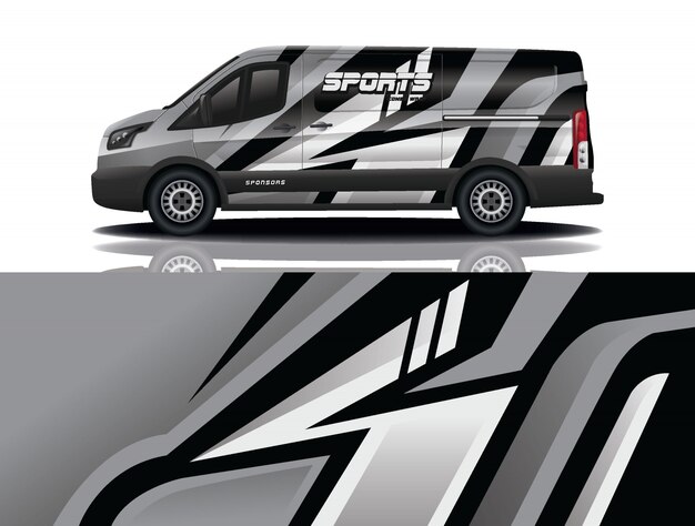 Vector van car decal wrap illustration