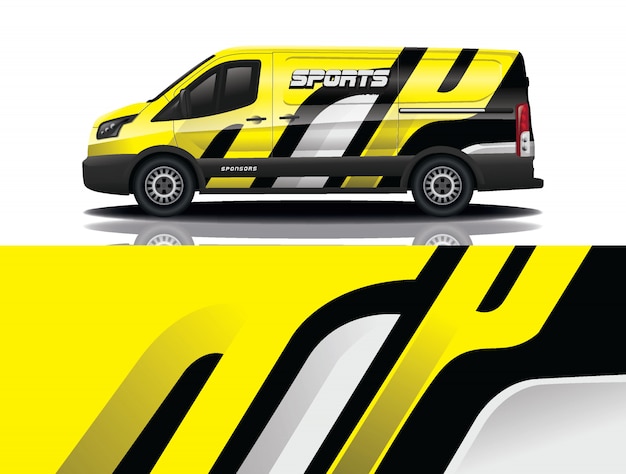 Van car decal wrap illustration