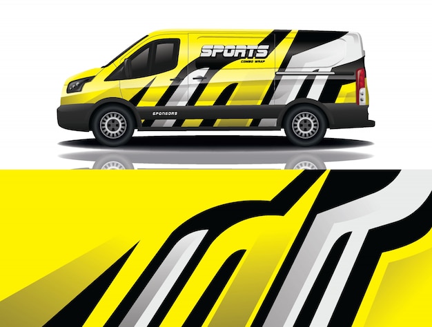 van car decal wrap illustration