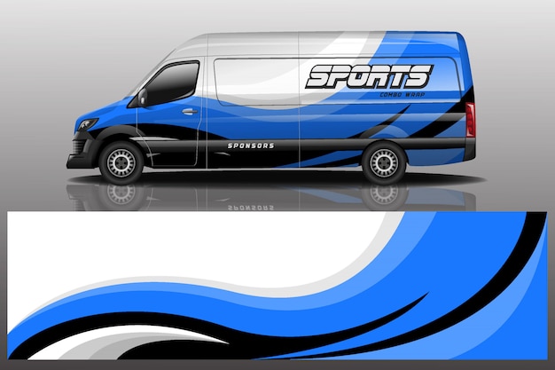 Vector van car decal wrap illustration