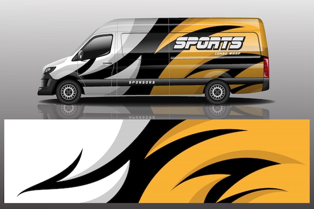 Van car decal wrap illustration