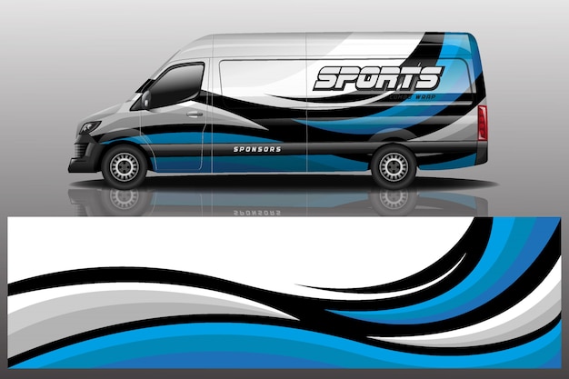 Vector van car decal wrap illustration