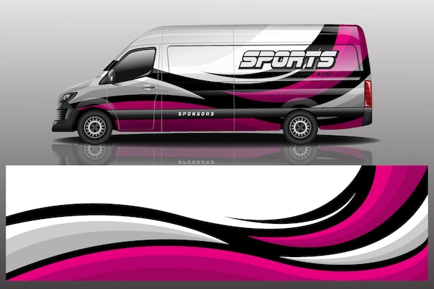 Van car decal wrap illustration