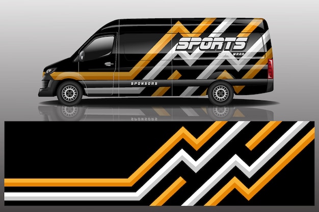 Van car decal wrap illustration