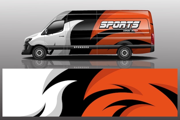 van car decal wrap illustration
