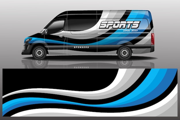 Vector van car decal wrap illustration