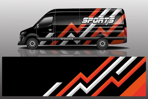 Van car decal wrap illustration