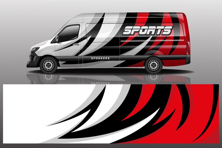 Vector van car decal wrap illustration