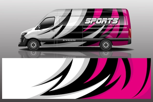 Van car decal wrap illustration