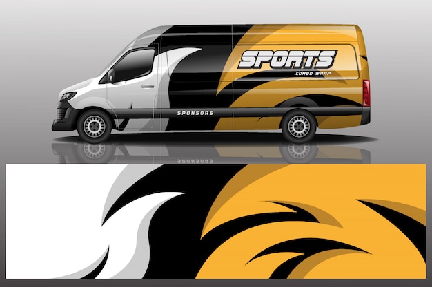 van car decal wrap illustration