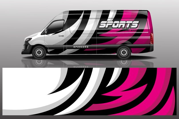 Van car decal wrap illustration