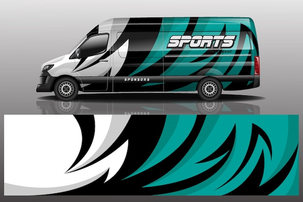 Van car decal wrap illustration