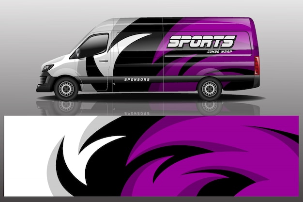 Vector van car decal wrap illustration